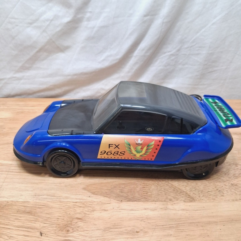 Vintage Funix Race Car Video Cassette Rewinder VHS Blue TESTED